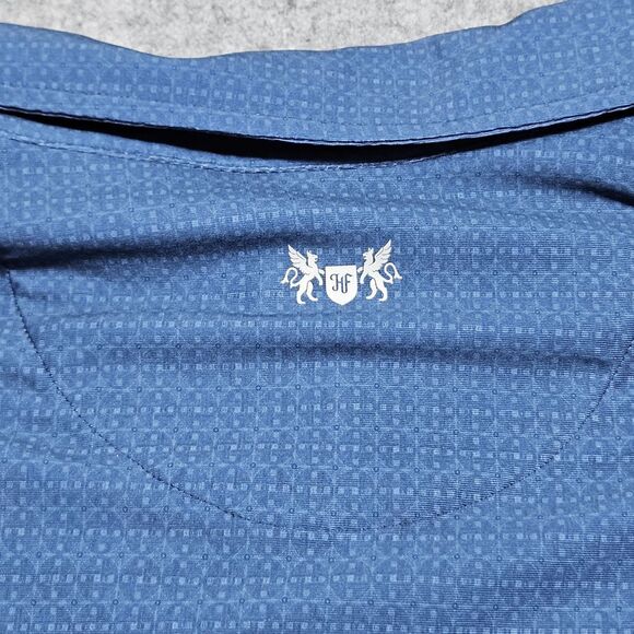 Hickey Freeman Polo Shirt Men's XL Blue Clover Print Performance‎ Golf - Picture 6 of 10
